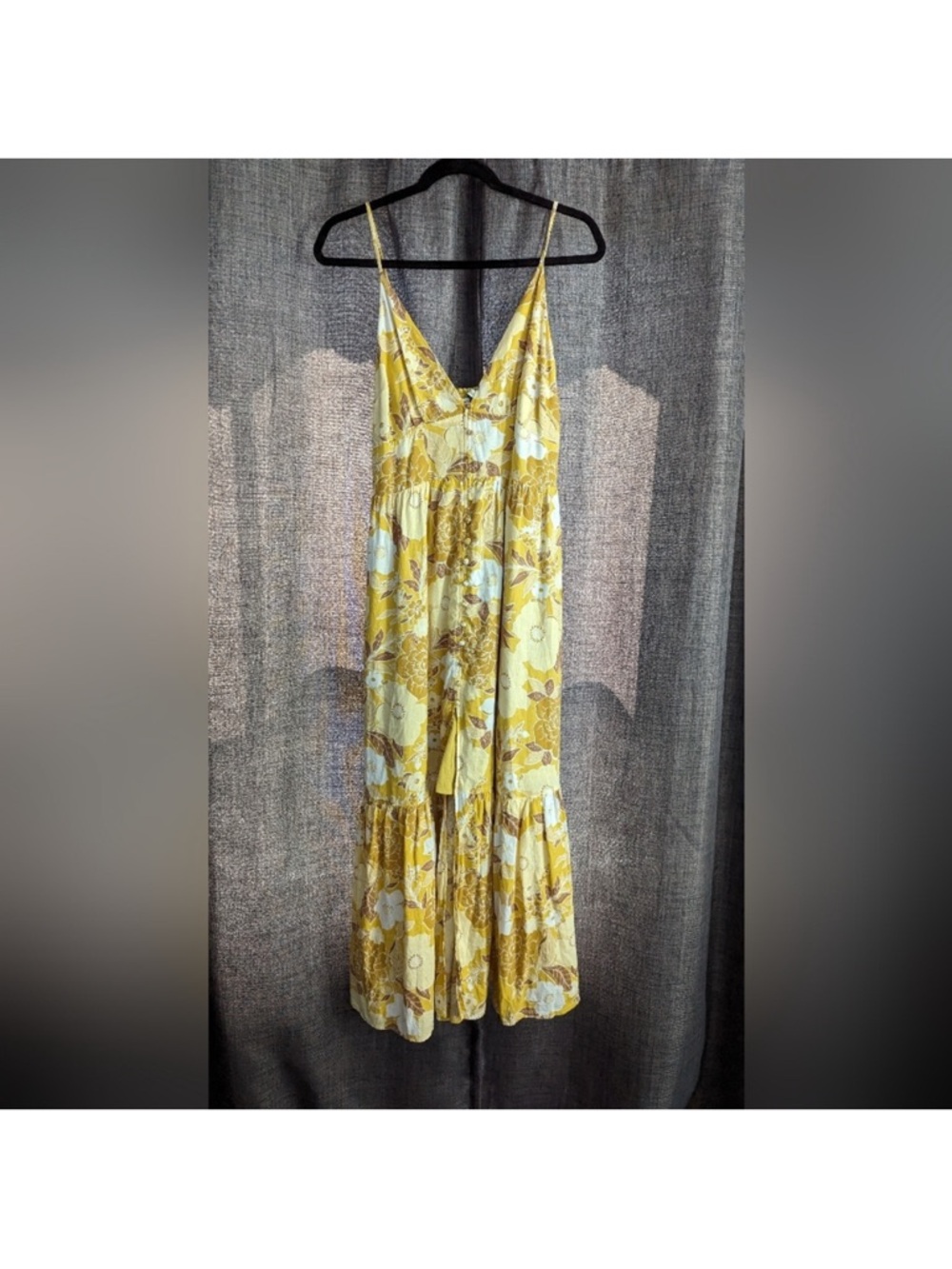 Abercrombie & Fitch Yellow Floral Midi Dress